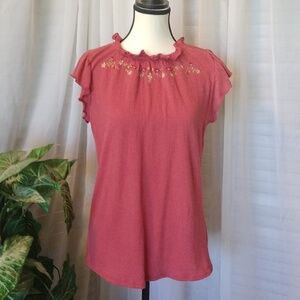 ⚜️ Sweet Violet Flutter Sleeve Top